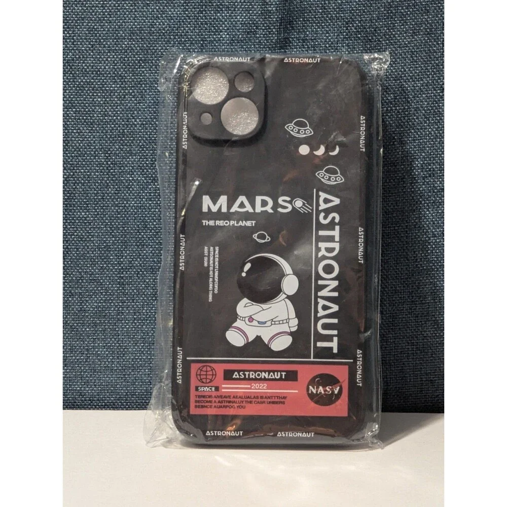 Astronaut Space Phone Case iPhone 14 Pro Max Slim Black TPU NASA Style Cover New